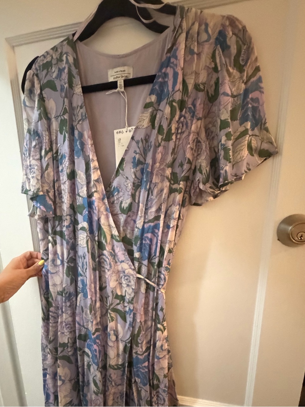 Lavender Floral Wrap Maxi Dress
